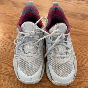 Under Armour Kids Gray and Red Sneakers